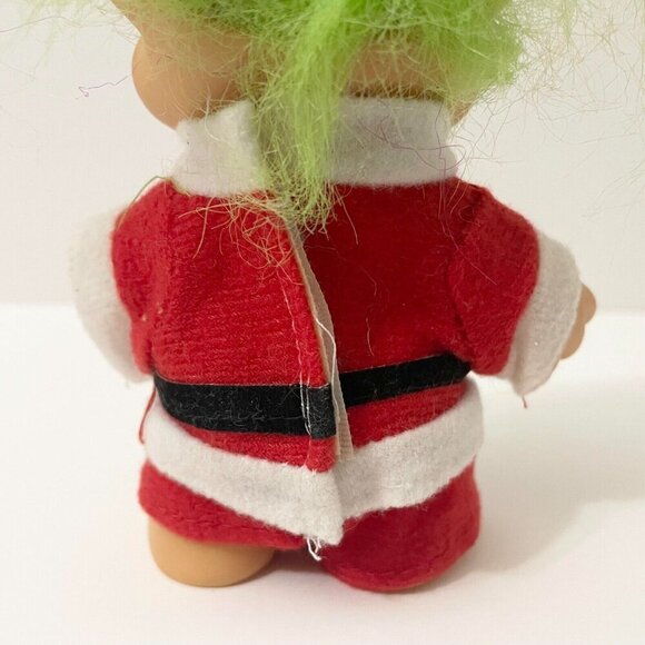 Vintage 1991 ITB Christmas Santa Troll with Hat Green Hair 5 Inch Tall Doll - Picture 8 of 16
